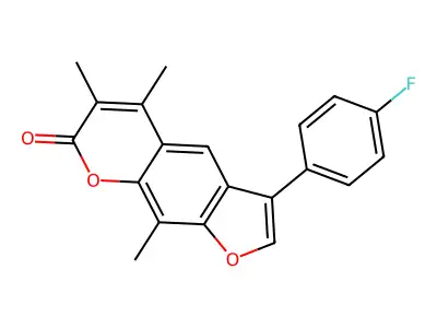 3-(4-fluorophenyl)-5,6,9-trimethyl-7H-furo[3,2-g]chromen-7-one structure