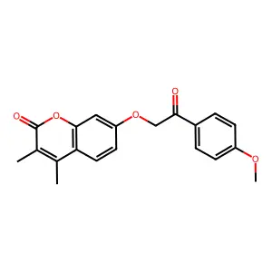 7-[2-(4-methoxyphenyl)-2-oxoethoxy]-3,4-dimethyl-2H-chromen-2-one structure