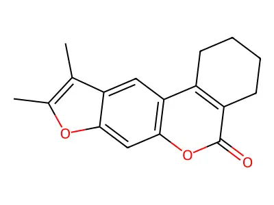 9,10-dimethyl-1,2,3,4-tetrahydro-5H-benzo[c]furo[3,2-g]chromen-5-one structure