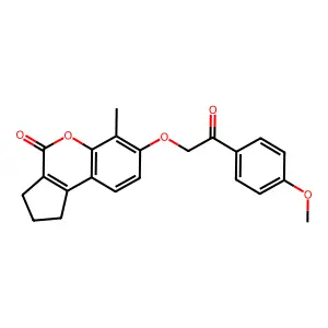 7-[2-(4-methoxyphenyl)-2-oxoethoxy]-6-methyl-2,3-dihydrocyclopenta[c]chromen-4(1H)-one structure