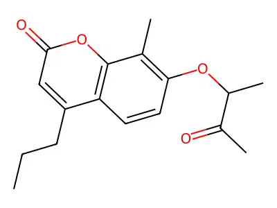 8-methyl-7-(1-methyl-2-oxopropoxy)-4-propyl-2H-chromen-2-one structure