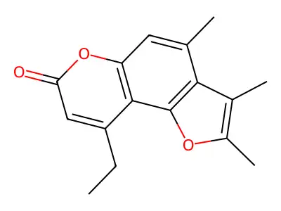 9-ethyl-2,3,4-trimethyl-7H-furo[2,3-f]chromen-7-one structure
