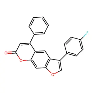 3-(4-fluorophenyl)-5-phenyl-7H-furo[3,2-g]chromen-7-one structure