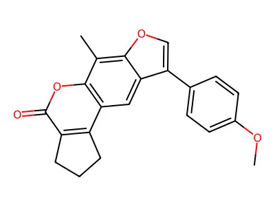 9-(4-methoxyphenyl)-6-methyl-2,3-dihydrocyclopenta[c]furo[3,2-g]chromen-4(1H)-one structure