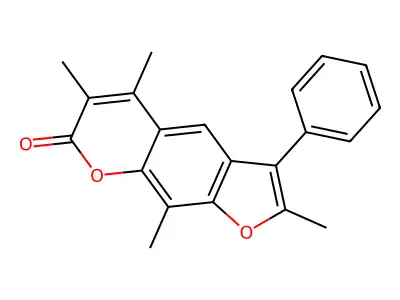 2,5,6,9-tetramethyl-3-phenyl-7H-furo[3,2-g]chromen-7-one structure