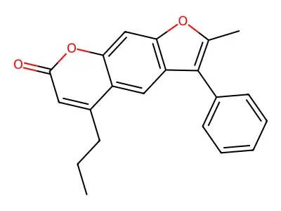 2-methyl-3-phenyl-5-propyl-7H-furo[3,2-g]chromen-7-one structure