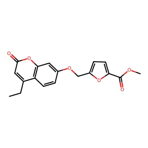 methyl 5-(((4-ethyl-2-oxo-2H-chromen-7-yl)oxy)methyl)furan-2-carboxylate structure
