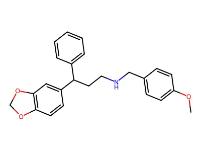 3-(1,3-benzodioxol-5-yl)-N-(4-methoxybenzyl)-3-phenylpropan-1-amine structure