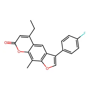 5-ethyl-3-(4-fluorophenyl)-9-methyl-7H-furo[3,2-g]chromen-7-one structure