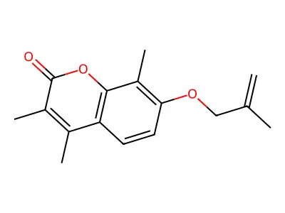 3,4,8-trimethyl-7-[(2-methylprop-2-en-1-yl)oxy]-2H-chromen-2-one structure