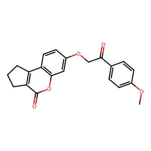 7-[2-(4-methoxyphenyl)-2-oxoethoxy]-2,3-dihydrocyclopenta[c]chromen-4(1H)-one structure