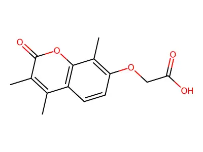 [(3,4,8-trimethyl-2-oxo-2H-chromen-7-yl)oxy]acetic acid structure