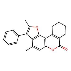 2,4-dimethyl-3-phenyl-8,9,10,11-tetrahydro-7H-benzo[c]furo[2,3-f]chromen-7-one structure