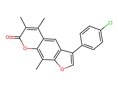 3-(4-chlorophenyl)-5,6,9-trimethyl-7H-furo[3,2-g]chromen-7-one structure