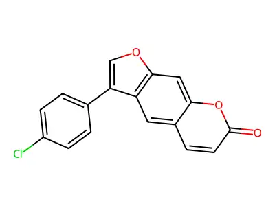3-(4-chlorophenyl)-7H-furo[3,2-g]chromen-7-one structure