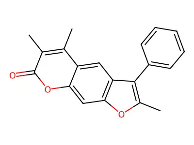 2,5,6-trimethyl-3-phenyl-7H-furo[3,2-g]chromen-7-one structure