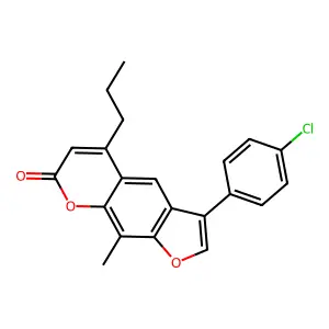 3-(4-chlorophenyl)-9-methyl-5-propyl-7H-furo[3,2-g]chromen-7-one structure