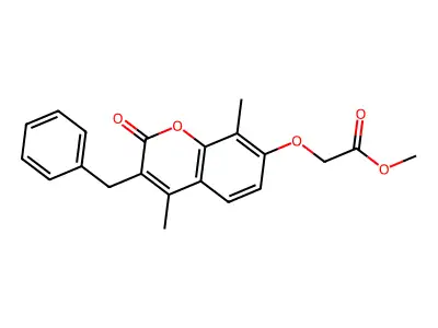 Methyl 2-(3-benzyl-4,8-dimethyl-2-oxochromen-7-yl)oxyacetate structure