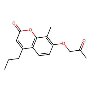 8-methyl-7-(2-oxopropoxy)-4-propyl-2H-chromen-2-one structure