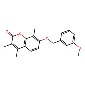7-[(3-methoxybenzyl)oxy]-3,4,8-trimethyl-2H-chromen-2-one structure