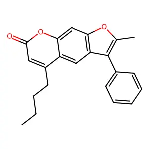 5-butyl-2-methyl-3-phenyl-7H-furo[3,2-g]chromen-7-one structure