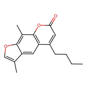 5-butyl-3,9-dimethyl-7H-furo[3,2-g]chromen-7-one structure