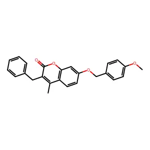 3-Benzyl-7-((4-methoxybenzyl)oxy)-4-methyl-2H-chromen-2-one structure