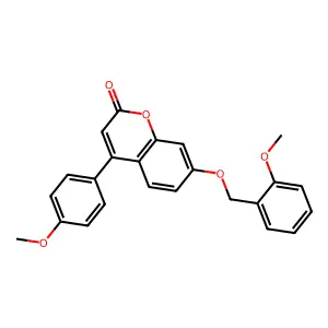 7-[(2-methoxybenzyl)oxy]-4-(4-methoxyphenyl)-2H-chromen-2-one structure