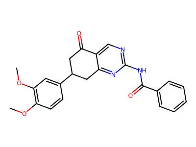 N-[7-(3,4-dimethoxyphenyl)-5-oxo-7,8-dihydro-6H-quinazolin-2-yl]benzamide structure
