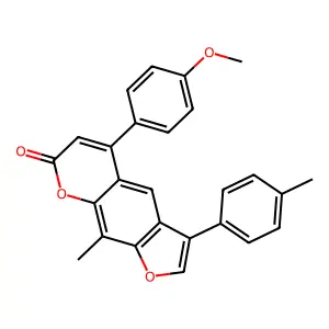 5-(4-methoxyphenyl)-9-methyl-3-(4-methylphenyl)-7H-furo[3,2-g]chromen-7-one structure