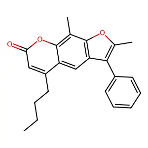 5-butyl-2,9-dimethyl-3-phenyl-7H-furo[3,2-g]chromen-7-one structure