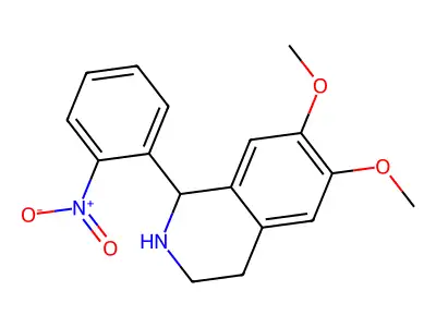 6,7-Dimethoxy-1-(2-nitrophenyl)-1,2,3,4-tetrahydroisoquinoline structure