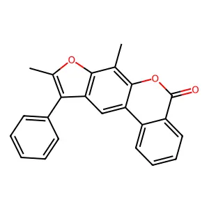 7,9-dimethyl-10-phenyl-5H-benzo[c]furo[3,2-g]chromen-5-one structure