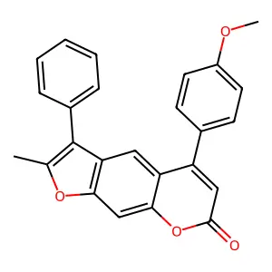 5-(4-methoxyphenyl)-2-methyl-3-phenyl-7H-furo[3,2-g]chromen-7-one structure