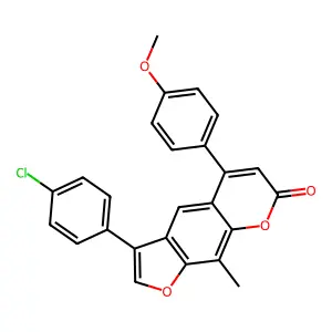 3-(4-chlorophenyl)-5-(4-methoxyphenyl)-9-methyl-7H-furo[3,2-g]chromen-7-one structure