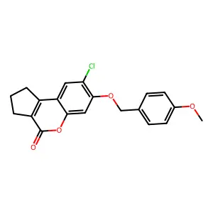 8-chloro-7-[(4-methoxybenzyl)oxy]-2,3-dihydrocyclopenta[c]chromen-4(1H)-one structure