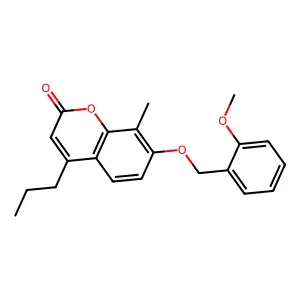 7-[(2-methoxybenzyl)oxy]-8-methyl-4-propyl-2H-chromen-2-one structure