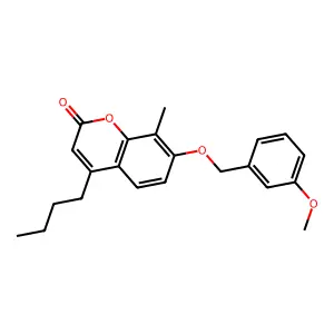 4-butyl-7-[(3-methoxybenzyl)oxy]-8-methyl-2H-chromen-2-one structure