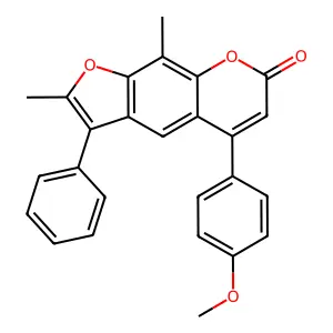 5-(4-methoxyphenyl)-2,9-dimethyl-3-phenyl-7H-furo[3,2-g]chromen-7-one structure