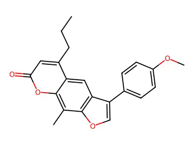 3-(4-methoxyphenyl)-9-methyl-5-propyl-7H-furo[3,2-g]chromen-7-one structure