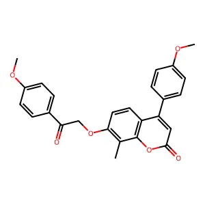4-(4-methoxyphenyl)-7-[2-(4-methoxyphenyl)-2-oxoethoxy]-8-methyl-2H-chromen-2-one structure