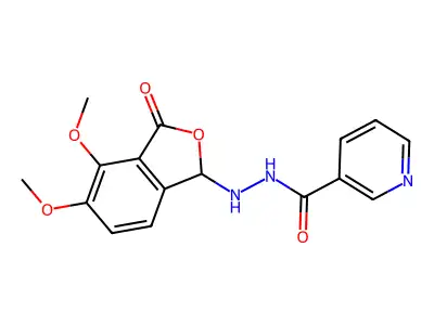 N'-(4,5-dimethoxy-3-oxo-1,3-dihydro-2-benzofuran-1-yl)pyridine-3-carbohydrazide structure