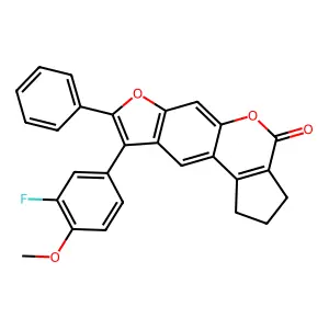 9-(3-fluoro-4-methoxyphenyl)-8-phenyl-2,3-dihydrocyclopenta[c]furo[3,2-g]chromen-4(1H)-one structure