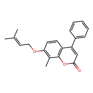 8-Methyl-7-((3-methyl-2-butenyl)oxy)-4-phenyl-2H-chromen-2-one structure
