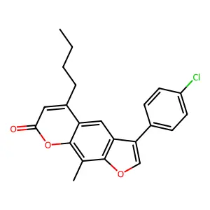 5-butyl-3-(4-chlorophenyl)-9-methyl-7H-furo[3,2-g]chromen-7-one structure