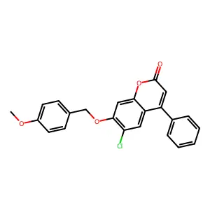 6-chloro-7-[(4-methoxybenzyl)oxy]-4-phenyl-2H-chromen-2-one structure