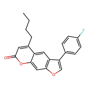 5-butyl-3-(4-fluorophenyl)-7H-furo[3,2-g]chromen-7-one structure