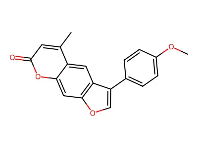 3-(4-methoxyphenyl)-5-methyl-7H-furo[3,2-g]chromen-7-one structure