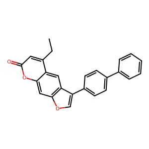3-(biphenyl-4-yl)-5-ethyl-7H-furo[3,2-g]chromen-7-one structure