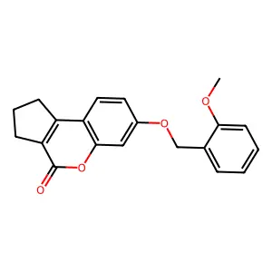 7-[(2-methoxybenzyl)oxy]-2,3-dihydrocyclopenta[c]chromen-4(1H)-one structure